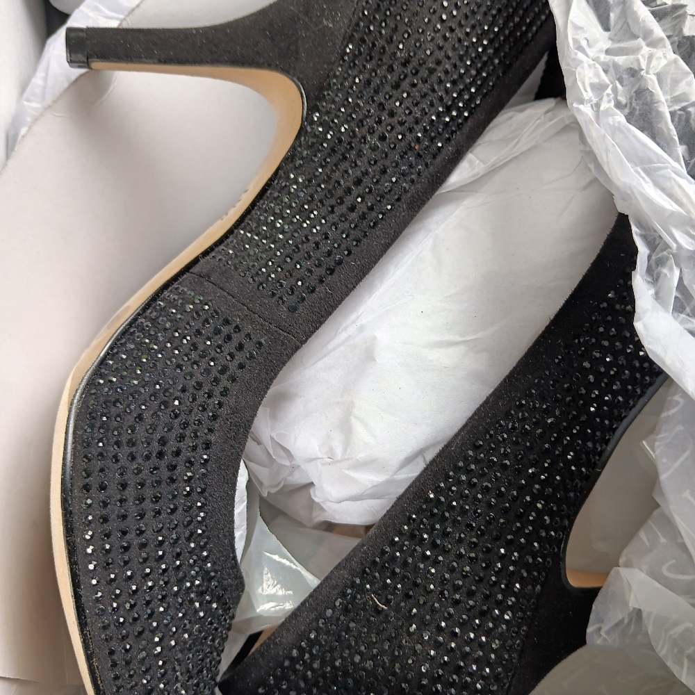 Elegant Black Studded I.N.C International Concept Women's Heels - Picture 3 of 7